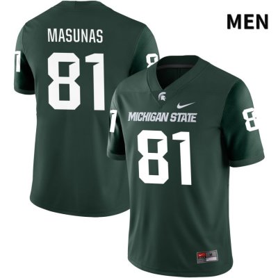 Men's Michigan State Spartans NCAA #81 Michael Masunas Green NIL 2022 Authentic Nike Stitched College Football Jersey TI32E02SZ